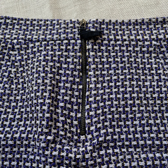 Royal Blue and White Tweed Skirt - Picture 3 of 8
